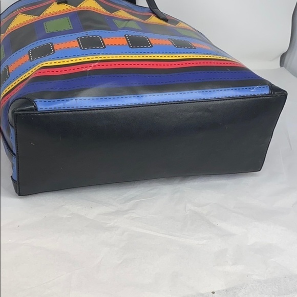 Tua Braccialini Large Black Multi Color Block Tote - Picture 7 of 12